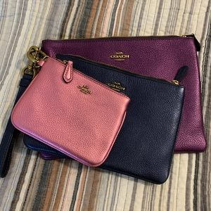 Coach leather Triple Pouch In Colorblock